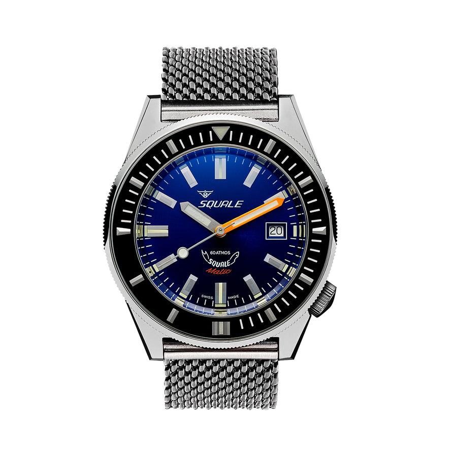 Squale Matic Dark Blue Mesh Watch- MATICXSB.ME22