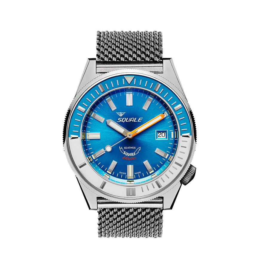 Squale Matic Light Blue Mesh Watch- MATICXSE.ME22