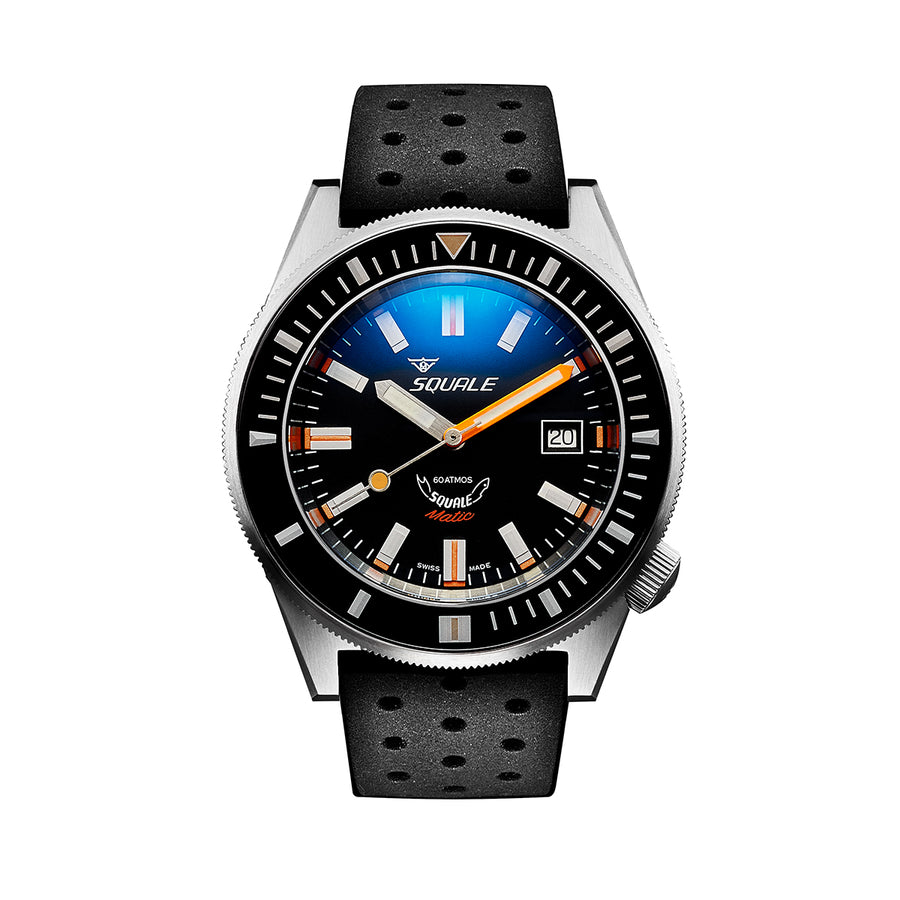 Squale Matic Satin Black Rubber Watch- MATICXSG.NMT