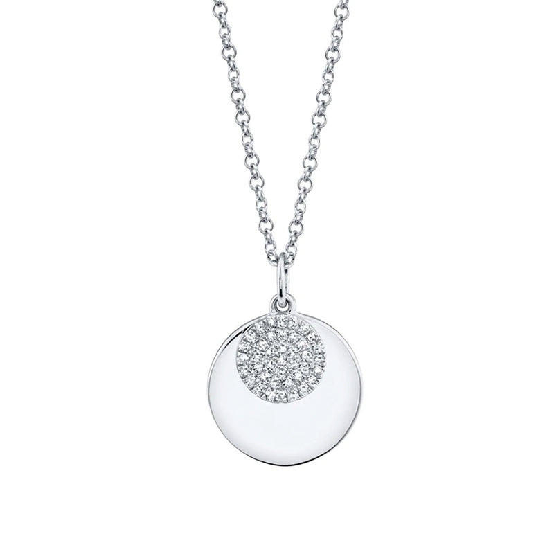 14k Gold 0.09ctw Diamond Double Circle Necklace- SC55002941