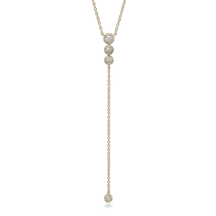 14k Yellow Gold 0.29ctw Diamond Lariat Necklace- SC55002607