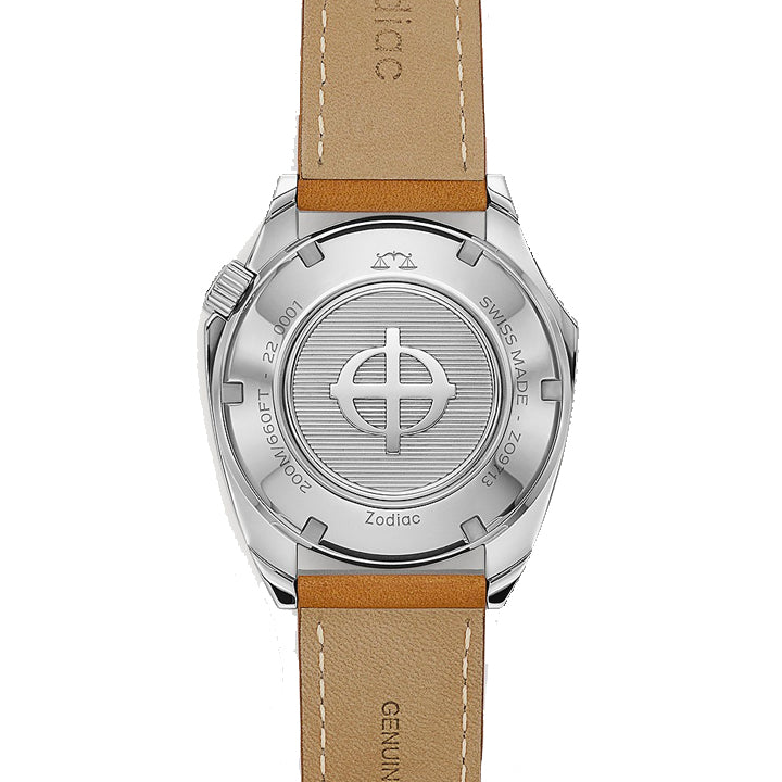 Zodiac Olympos STP 1-11 Swiss Automatic Three-Hand Brown Leather Watch - ZO9713